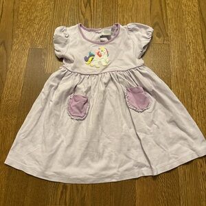 Squiggles Purple Kids Dress with Unicorn Embroidery